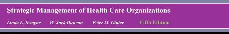 Strategic Management of Health Care Organizations - By Linda E Swayne, W Jack Duncan and Peter M Ginter